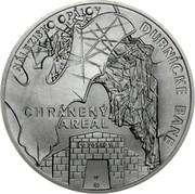 Slovakia 20 Euro Conservation Area of the Dubnik Opal Mines 2014 Proof KM# 135 NÁLEZISKO OPÁLOV DUBNÍCKE BANE CHRÁNENÝ AREÁL JOZEF MP coin reverse