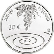 Finland 20 Euro Emil Wikstrom 2014 Proof KM# 222 SUOMI FINLAND 20 € coin reverse Finland 20 Euro Emil Wikstrom 2014 Proof KM# 222 SUOMI FINLAND 20 € coin reverse