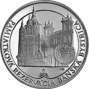 Slovakia 20 Euro (Historical Preservation Area of Banská Bystrica) PAMIATKOVÁ REZERVÁCIA BANSKÁ BYSTRICA coin reverse