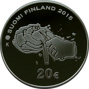Finland 20 Euro Tapio Wirkkala 2015 Proof KM# 228 SUOMI FINLAND 2015 K 20 € coin obverse Finland 20 Euro Tapio Wirkkala 2015 Proof KM# 228 SUOMI FINLAND 2015 K 20 € coin obverse