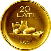 Latvia 20 Latu Coin of Latvia 2008 KM# 96 20 LATI 1922 coin reverse Latvia 20 Latu Coin of Latvia 2008 KM# 96 20 LATI 1922 coin reverse