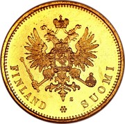 Finland 20 Markkaa Wide Eagle 1913 S KM# 9.2 5,806.. GRM. KULTAA. 0,645.. GRM. KUPARIA 20 MARKKAA 1880 coin obverse Finland 20 Markkaa Wide Eagle 1913 S KM# 9.2 5,806.. GRM. KULTAA. 0,645.. GRM. KUPARIA 20 MARKKAA 1880 coin obverse