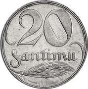 Latvia 20 Santimu 1922 KM# 5 First Republic (1918-1939) 20 SANTIMU coin reverse Latvia 20 Santimu 1922 KM# 5 First Republic (1918-1939) 20 SANTIMU coin reverse