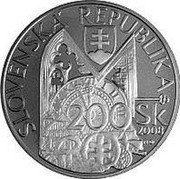 Slovakia 200 Korun 100th Anniversary Birth of Andrej Kmet 2008 KM# 88 SLOVENSKÁ REPUBLIKA coin obverse Slovakia 200 Korun 100th Anniversary Birth of Andrej Kmet 2008 KM# 88 SLOVENSKÁ REPUBLIKA coin obverse