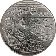 Slovakia 200 Korun 100th Anniversary of Birth of Ludovit Fulla 2002 KM# 60 2002 SLOVENSKÁ REPUBLIKA coin obverse Slovakia 200 Korun 100th Anniversary of Birth of Ludovit Fulla 2002 KM# 60 2002 SLOVENSKÁ REPUBLIKA coin obverse