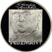 Slovakia 200 Korun 200th Anniversary - Birth of Karol Kuzmany 2006 Proof KM# 87 KAROL 1806 - 1866 KUZMANY coin reverse Slovakia 200 Korun 200th Anniversary - Birth of Karol Kuzmany 2006 Proof KM# 87 KAROL 1806 - 1866 KUZMANY coin reverse