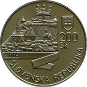 Slovakia 200 Korun 350th Anniversary of Coronation of Leopold I 2005 Proof KM# 81 SLOVENSKÁ REPUBLIKA 200 SK 2005 coin obverse Slovakia 200 Korun 350th Anniversary of Coronation of Leopold I 2005 Proof KM# 81 SLOVENSKÁ REPUBLIKA 200 SK 2005 coin obverse