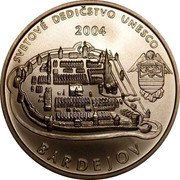Slovakia 200 Korun Bardejov 2004 KM# 76 SVETOVÉ DEDIČSTVO UNESCO 2004 BARDEJOV coin reverse Slovakia 200 Korun Bardejov 2004 KM# 76 SVETOVÉ DEDIČSTVO UNESCO 2004 BARDEJOV coin reverse