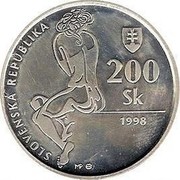 Slovakia 200 Korun Centennial - Birth of Jan Smrek 1998 KM# 45 SLOVENSKÁ REPUBLIKA 200 SK 1998 MP coin obverse Slovakia 200 Korun Centennial - Birth of Jan Smrek 1998 KM# 45 SLOVENSKÁ REPUBLIKA 200 SK 1998 MP coin obverse