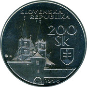 Slovakia 200 Korun Spis Castle 1998 KM# 44 SLOVENSKÁ REPUBLIKA 200 SK 1998 coin obverse Slovakia 200 Korun Spis Castle 1998 KM# 44 SLOVENSKÁ REPUBLIKA 200 SK 1998 coin obverse