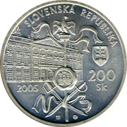 Slovakia 200 Korun The Peace of Pressburg 2005 KM# 82 SLOVENSKÁ REPUBLIKA 200 SK 2005 coin obverse Slovakia 200 Korun The Peace of Pressburg 2005 KM# 82 SLOVENSKÁ REPUBLIKA 200 SK 2005 coin obverse