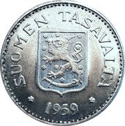 Finland 200 Markkaa 200 Markkaa 1959 S KM# 42 SUOMEN TASVALTA • 1957 • coin obverse Finland 200 Markkaa 200 Markkaa 1959 S KM# 42 SUOMEN TASVALTA • 1957 • coin obverse