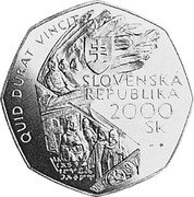 Slovakia 2000 Korun Bimillennium (2000) Proof KM# 51 QUID DURAT VINCIT SLOVENSKÁ REPUBLIKA 2000 SK coin obverse