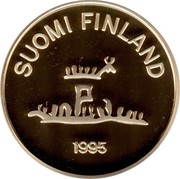 Finland 2000 Markkaa 50 Years of Peace 1995 M-L-L Proof KM# 79 SUOMI FINLAND 1995 coin obverse Finland 2000 Markkaa 50 Years of Peace 1995 M-L-L Proof KM# 79 SUOMI FINLAND 1995 coin obverse