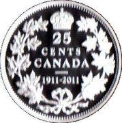 Canada 25 Cents 100th Anniversary of the 1911 1911-2011 Proof KM# 1156 25 CENTS CANADA 1911-2011 coin reverse Canada 25 Cents 100th Anniversary of the 1911 1911-2011 Proof KM# 1156 25 CENTS CANADA 1911-2011 coin reverse