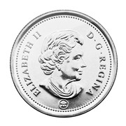 Canada 25 Cents Canada Day 2009 Prooflike KM# 885 ELIZABETH II D G REGINA coin obverse