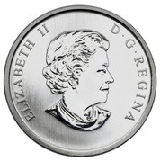 Canada 25 Cents Evening Grosbeak 2012 Specimen KM# 1326 ELIZABETH II D∙G∙REGINA coin obverse