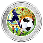 Canada 25 Cents FIFA World Cup 2014 Specimen KM# 1632 25 CENTS CANADA 2014 FIFA WORLD CUP COUPE DU MONDE DE LA FIFA 2014 coin reverse Canada 25 Cents FIFA World Cup 2014 Specimen KM# 1632 25 CENTS CANADA 2014 FIFA WORLD CUP COUPE DU MONDE DE LA FIFA 2014 coin reverse