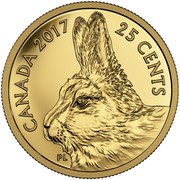 Canada 25 Cents Fox and Hare Traditional Arctic Hare 2017 Proof CANADA 2017 25 CENTS PL coin reverse Canada 25 Cents Fox and Hare Traditional Arctic Hare 2017 Proof CANADA 2017 25 CENTS PL coin reverse