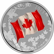 Canada 25 Dollars Canadian Flag 2015 Specimen KM# C1839 CANADA 2015 FINE SILVER 9999 ARGENT PUR 9999 25 DOLLARS coin reverse Canada 25 Dollars Canadian Flag 2015 Specimen KM# C1839 CANADA 2015 FINE SILVER 9999 ARGENT PUR 9999 25 DOLLARS coin reverse