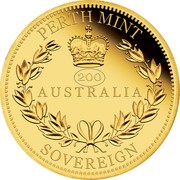 Australia 25 Dollars Elizabeth II (Australia Sovereign) 2019 Proof PERTH MINT 200 AUSTRALIA SOVEREIGN coin reverse Australia 25 Dollars Elizabeth II (Australia Sovereign) 2019 Proof PERTH MINT 200 AUSTRALIA SOVEREIGN coin reverse
