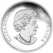 Canada 25 Dollars Grotesque Wild Green Man 2016 Proof KM# 2216 ELIZABETH II D G REGINA coin obverse Canada 25 Dollars Grotesque Wild Green Man 2016 Proof KM# 2216 ELIZABETH II D G REGINA coin obverse