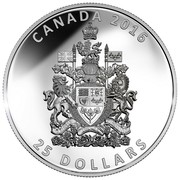 Canada 25 Dollars The Coat of Arms of Canada 2016 Proof CANADA 2016 25 DOLLARS coin reverse Canada 25 Dollars The Coat of Arms of Canada 2016 Proof CANADA 2016 25 DOLLARS coin reverse