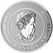 Canada 25 Dollars True North 2016 Specimen KM# 2222 ELIZABETH II D ∙ G ∙ REGINA coin obverse Canada 25 Dollars True North 2016 Specimen KM# 2222 ELIZABETH II D ∙ G ∙ REGINA coin obverse