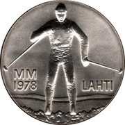 Finland 25 Markkaa 21th Nordic Ski Championship in Lahti 1978 K-N KM# 56 MM 1978 LAHTI coin obverse Finland 25 Markkaa 21th Nordic Ski Championship in Lahti 1978 K-N KM# 56 MM 1978 LAHTI coin obverse