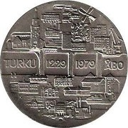 Finland 25 Markkaa 750th Anniversary of Turku 1979 K-H KM# 58 TURKU 1229 1979 ÅBO coin obverse Finland 25 Markkaa 750th Anniversary of Turku 1979 K-H KM# 58 TURKU 1229 1979 ÅBO coin obverse