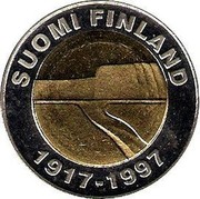 Finland 25 Markkaa 80th Anniversary of Independence 1997 M-L KM# 85 SUOMI FINLAND 1917-1997 coin obverse Finland 25 Markkaa 80th Anniversary of Independence 1997 M-L KM# 85 SUOMI FINLAND 1917-1997 coin obverse