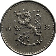 Finland 25 Pennia 1939 S KM# 25 Decimal Coinage DATE coin obverse Finland 25 Pennia 1939 S KM# 25 Decimal Coinage DATE coin obverse