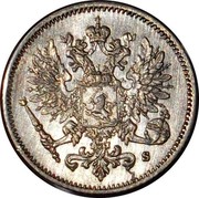 Finland 25 Pennia Denticulated rim 1915 S KM# 6.2 coin obverse Finland 25 Pennia Denticulated rim 1915 S KM# 6.2 coin obverse