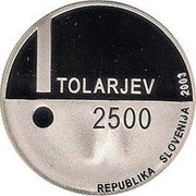 Slovenia 2500 Tolarjev European Year of the Disabled 2003 Proof KM# 53 TOLARJEV 2500 REPUBLIKA SLOVENIJA 2003 coin obverse Slovenia 2500 Tolarjev European Year of the Disabled 2003 Proof KM# 53 TOLARJEV 2500 REPUBLIKA SLOVENIJA 2003 coin obverse