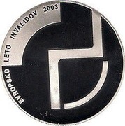 Slovenia 2500 Tolarjev European Year of the Disabled 2003 Proof KM# 53 EVROPSKO LETO INVALIDOV 2003 coin reverse Slovenia 2500 Tolarjev European Year of the Disabled 2003 Proof KM# 53 EVROPSKO LETO INVALIDOV 2003 coin reverse
