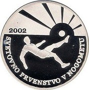 Slovenia 2500 Tolarjev FIFA World Cup 2002 2002 Proof KM# 46 2002 SVETOVNO PRVENSTVO V NOGOMETU coin reverse Slovenia 2500 Tolarjev FIFA World Cup 2002 2002 Proof KM# 46 2002 SVETOVNO PRVENSTVO V NOGOMETU coin reverse