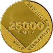 Slovenia 25000 Tolarjev Anton Askerc 2006 Proof KM# 83 25000 TOLARJEV REPUBLIKA SLOVENIJA 2006 coin obverse Slovenia 25000 Tolarjev Anton Askerc 2006 Proof KM# 83 25000 TOLARJEV REPUBLIKA SLOVENIJA 2006 coin obverse