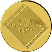 Slovenia 25000 Tolarjev Slovenian Film Centennial 2005 Proof KM# 67 100 LET SLOVENSKEGA FILMA coin reverse Slovenia 25000 Tolarjev Slovenian Film Centennial 2005 Proof KM# 67 100 LET SLOVENSKEGA FILMA coin reverse