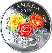 Canada 3 Dollars Celebration of Love 2019 Proof; Colour; with Swarovski® Crystal CANADA 2019 AB coin reverse Canada 3 Dollars Celebration of Love 2019 Proof; Colour; with Swarovski® Crystal CANADA 2019 AB coin reverse