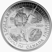 Canada 3 Dollars Samuel de Champlain in Huronia 2015 Proof KM# 1856 3 DOLLARS LM 2015 CANADA coin reverse Canada 3 Dollars Samuel de Champlain in Huronia 2015 Proof KM# 1856 3 DOLLARS LM 2015 CANADA coin reverse