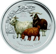 Australia 30 Dollars Year of the Goat - Gemstone Eyes 2015 P YEAR OF THE GOAT coin reverse Australia 30 Dollars Year of the Goat - Gemstone Eyes 2015 P YEAR OF THE GOAT coin reverse