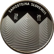 Slovenia 30 Euro 20th anniversary of Independence 2011 Proof KM# 102 SAMOSTOJNA SLOVENIJA 1991 2011 coin reverse Slovenia 30 Euro 20th anniversary of Independence 2011 Proof KM# 102 SAMOSTOJNA SLOVENIJA 1991 2011 coin reverse