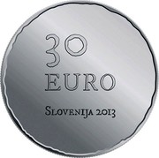Slovenia 30 Euro Tolmin Peasant Revolt 2013 Proof KM# 113 30 EURO SLOVENIJA 2013 coin obverse Slovenia 30 Euro Tolmin Peasant Revolt 2013 Proof KM# 113 30 EURO SLOVENIJA 2013 coin obverse