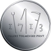 Slovenia 30 Euro Tolmin Peasant Revolt 2013 Proof KM# 113 1713 VELIKI TOLMINSKI PUNT coin reverse Slovenia 30 Euro Tolmin Peasant Revolt 2013 Proof KM# 113 1713 VELIKI TOLMINSKI PUNT coin reverse