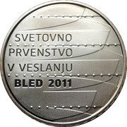 Slovenia 30 Euro World Rowing Championships in Bled 2011 Proof KM# 104 SVETOVNO PRVENSTVO V VESLANJU BLED 2011 coin reverse Slovenia 30 Euro World Rowing Championships in Bled 2011 Proof KM# 104 SVETOVNO PRVENSTVO V VESLANJU BLED 2011 coin reverse