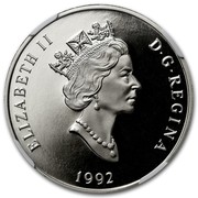Canada 300 Dollars Cougar 1992 Proof KM# 229 ELIZABETH II D G REGINA 1992 coin obverse Canada 300 Dollars Cougar 1992 Proof KM# 229 ELIZABETH II D G REGINA 1992 coin obverse