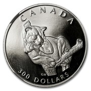 Canada 300 Dollars Cougar 1992 Proof KM# 229 CANADA 300 DOLLARS GM coin reverse Canada 300 Dollars Cougar 1992 Proof KM# 229 CANADA 300 DOLLARS GM coin reverse