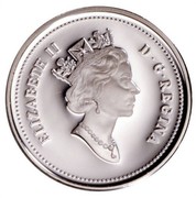 Canada 5 Cents 125th Anniversary of the Royal Military College of Canada 2001 Proof KM# 413 ELIZABETH II D ۰ G ۰ REGINA coin obverse Canada 5 Cents 125th Anniversary of the Royal Military College of Canada 2001 Proof KM# 413 ELIZABETH II D ۰ G ۰ REGINA coin obverse