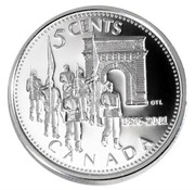 Canada 5 Cents 125th Anniversary of the Royal Military College of Canada 2001 Proof KM# 413 5 CENTS GTL 1876-2001 CANADA coin reverse Canada 5 Cents 125th Anniversary of the Royal Military College of Canada 2001 Proof KM# 413 5 CENTS GTL 1876-2001 CANADA coin reverse