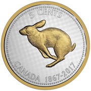 Canada 5 Cents Big Coin Series Rabbit 2017 Proof 5 CENTS CANADA 1867-2017 coin reverse Canada 5 Cents Big Coin Series Rabbit 2017 Proof 5 CENTS CANADA 1867-2017 coin reverse